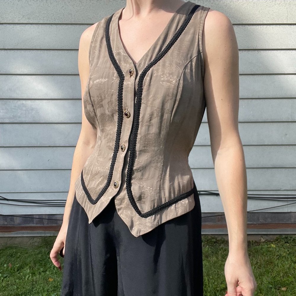 SIZE M/L | Vintage Button Down Romper with Vest | Knapp Studio | A8